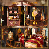 SUNNINO Miniature Dollhouse Kit, DIY Mini House Building Kits for Adults to Building with Furnitures Tiny House Bookshelf Decor Christmas Birthday Gifts for Family Lovers, Edinburgh Castle
