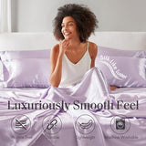 Madison Park Satin Sheets Twin Size, Luxurious Silky Bed Sheets, Elastic 14" Pocket fits up to 16" Mattress, Wrinkle-Free, Soft Satin Bed Sheet Set, Lilac 4 Piece Madison Park