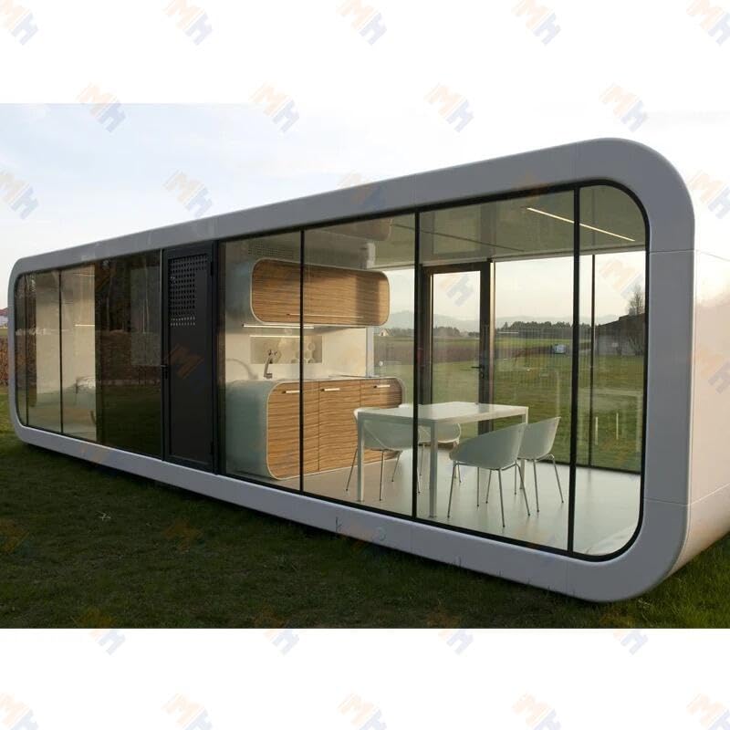 Ajwa Capsule Prefab Mobile Trailer Houses Tiny Homes Mobile Houses 40FT Container House Comes Built 1 Bedroom, 1 Finish Bathroom and 1 Kitchen Modern Afforable Tiny House. - WoodArtSupply