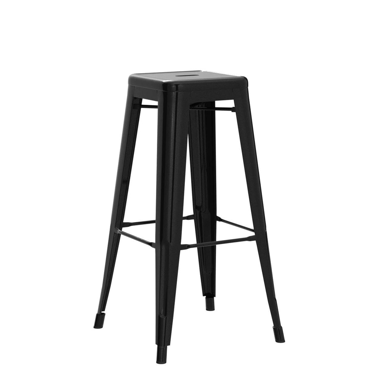 Yaheetech 30 Inch Metal Bar Stools Set of 4, Bar Height Backless Bartools, Industrial Stackable Bar Chairs with Footrest for Kitchen/Dining Room/Bistro/Patio, Black Yaheetech