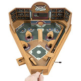 Hey! Play! Baseball Pinball Tabletop Skill Game - Classic Miniature Wooden Retro Sports Arcade Desktop Toy for Adult Collectors and Children, NULL, 13 x 12.25 x 8" Hey! Play!