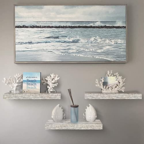 Sorbus Floating Shelves - 3 Pack 16 Inch Rustic Wall Shelves for Bedroom, Kitchen, Living Room, Bathroom Shelves, Home Decor, Office - Floating Shelf for Trophy, Books, Frames, Toilet Paper Sorbus