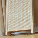 Furnnylane 6 Panel Bamboo Room Divider and Folding Panel Screen,Bamboo Panel Divider for Room Separation,Beige,67" H x 92.1" W Furnnylane