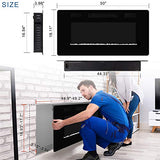 Xbeauty 50 inch Wall Mounted Recessed Electric Fireplace Insert, Ultra-Thin Lightweight LED Flush Mount Linear Fireplace Heater, Fit 2x4&2x6 Stud w/Touch Screen,Remote Control,750W-1500W,Black Xbeauty
