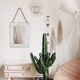 DECORKEY Rectangle Wall Mirror For Bathroom, Distressed White Wood Decor with Hanging Rope for Rustic Home Decor, Vanity, Living Room 12"×16" DECORKEY