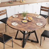 Jocoevol Round Dining Table for 4,Kitchen Dining Room Circle Dinner Pedestal Table,Space Saving Wood Kitchen & Dining Room Furniture (Vintage, 42In) Jocoevol