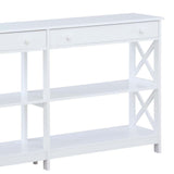 Convenience Concepts Oxford 2-Drawer Console Table with Shelves, 60", White Convenience Concepts