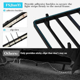 FSJianYi King Size Floating Bed Frame with LED Lights & Charging Station - Modern Sturdy Metal Platform Bed, Mattress Gaskets, Noise-Free, No Box Spring Needed, Quick Easy Assembly FSJianYi