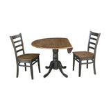 IC International Concepts Chairs Dining Table Set, Hickory/Washed Coal IC International Concepts
