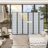 WelFurGeer 6 Panel Shoji Screen Room Divider, Folding Privacy Screens, Room Partitions and Dividers, Decorative Room Dividers, Wall Dividers for Room Separation, Japanese Room Divider for Home (Black) WelFurGeer