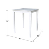 International Concepts Solid Wood Top Counter Height Dining Table, White IC International Concepts