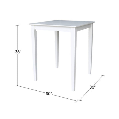 International Concepts Solid Wood Top Counter Height Dining Table, White - WoodArtSupply