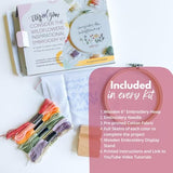 Elly & Grace Christian Embroidery Kit with Embroidery Hoop, Easy Embroidery Kit for Beginners and Adults, Full Embroidery Hoop Kit with Needles and Thread Included (Wildflowers)