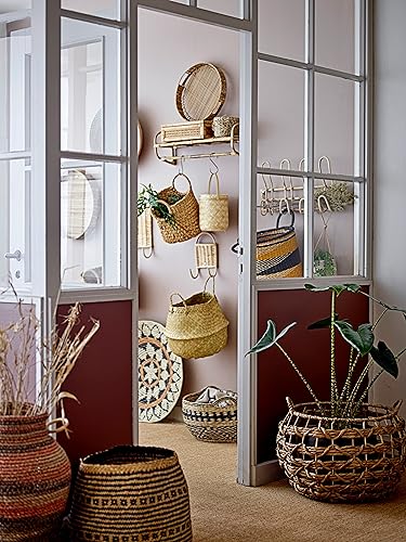 Creative Co-Op Modern Decorative Rectangle Woven Rattan and Wood Display Boxes with Glass Top, Set of 2 Sizes, Natural Finish Creative Co-Op