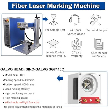US Stock 300W JPT MOPA Fiber Laser Marking Machine with 200×200mm Field Lens, Air-Cooled Engraver for Metal Stainless Steel Jewelry, 110V Oabduz