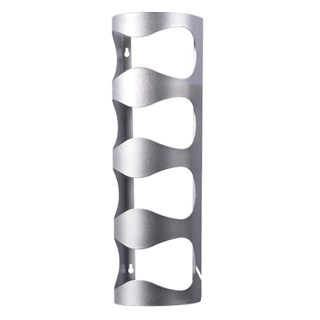 HAOZHAO 4 Bottles Creative Stainless Steel Wall Mounted Red Wine Holder Wine Bottle Storage Rack Storage Shelf Holders (Color : Silver) HAOZHAO