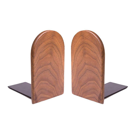 Bamber Wood Bookends, Decorative Bookends for Shelves Heavy Books, Office Book Stand, Black Walnut, H6.7 x W4.7 x L3.9 Bamber
