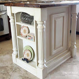 Ekena Millwork COL05X05X35KERW Kent Raised Panel Cabinet Column (Top Block: 6", Bottom Block: 7"), 5"W x 5"D x 35 1/2"H, Rubberwood Ekena Millwork