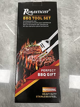 ROMANTICIST 28pc BBQ Accessories Set with Thermometer - The Very Best Grill Gift on Birthday Wedding - Heavy Duty Stainless Steel Grill Set in Case for Outdoor Cooking Camping Grilling Smoking ROMANTICIST