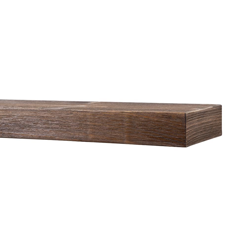 Modern Ember Vara Wood Mantel Shelf - 54 Inch Floating Provincial | 3 Inch Height - Variations in Grain and Natural Distresssing | Wooden Floating Wall Mounted Shelf - for Fireplaces & Décor Modern Ember