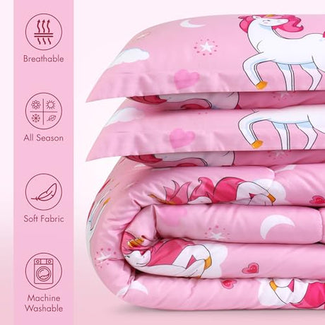 Utopia Bedding Unicorn Kids Comforter Set with 2 Pillow Shams, 3 Piece Soft Microfiber Twin Bed Comforter with Pillow Shams, Printed Kids Bedding for Boys and Girls, Lightweight, Breathable,Easy Care Utopia Bedding