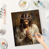 TAOPAOLAB Religious Art Paint by Numbers Kit for Adults - DIY Jesus Praying Painting on Canvas 16x20 Inches, Acrylic Paint Set, Suitable for Beginners, Inspirational Art for Home Decoration or Gifts. TAOPAOLAB
