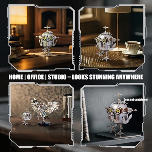 3D Metal Puzzle for Adults Mechanical Owl Egg 3D Model Kit, Steampunk Puzzle DIY Assembly, Fun and Creative for Birthday, Home Decoration, and Collectors (110+ PCS) HeyCubex