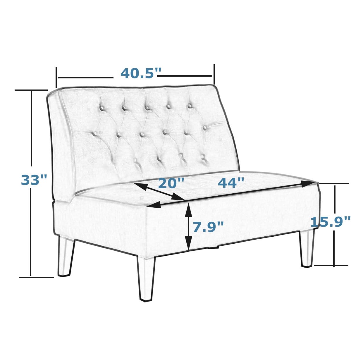 annjoe Button Tufted Loveseat Settee Upholstered Sofa Backrest Buckle Couch Banquette Bench for Dining Room Living Room Bedroom Funiture(Gray 1) annjoe