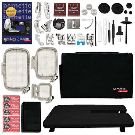 Bernette B79 Harry Potter Edition 2-in-1 Sewing & Embroidery Machine with 3 Embroidery Hoops, 80 Polyester Thread Spools & 230+ Piece Deluxe Accessory Kit Bernette