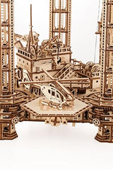 Wood Trick Offshore Rig Platform Wooden 3D Puzzles for Adults and Kids to Build - Interactive Movable Platform - Wooden Models Engineering DIY Wood Trick