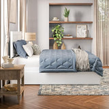 AFI Canyon Queen Farmhouse Solid Wood Platform Bed with Footboard & Twin XL Trundle, White AFI