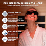 RESTISLAND Full Spectrum Infrared Sauna, 1 Person Home Infrared Sauna with Red Light Therapy, Indoor Canadian Hemlock Wood Dry Saunas Room,1178w/120v, Foot Warmer, 7 Heating Panels, Bluetooth Speakers RESTISLAND