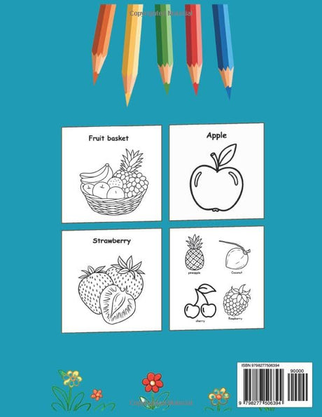 FRUITS Coloring Book For Kids: Fun coloring book for kids ages 4–8 featuring bold, simple, and easy-to-color fruit designs (Fun & Creative Colors) WoodArtSupply