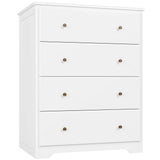 HOUSUIT White Dresser, 4 Drawer Dressers Chest of Drawers, Modern Tall Dresser, Wood Drawer Chest Storage Cabinet for Living Room, Hallway, Entryway, Home Office, Ivory White HOUSUIT