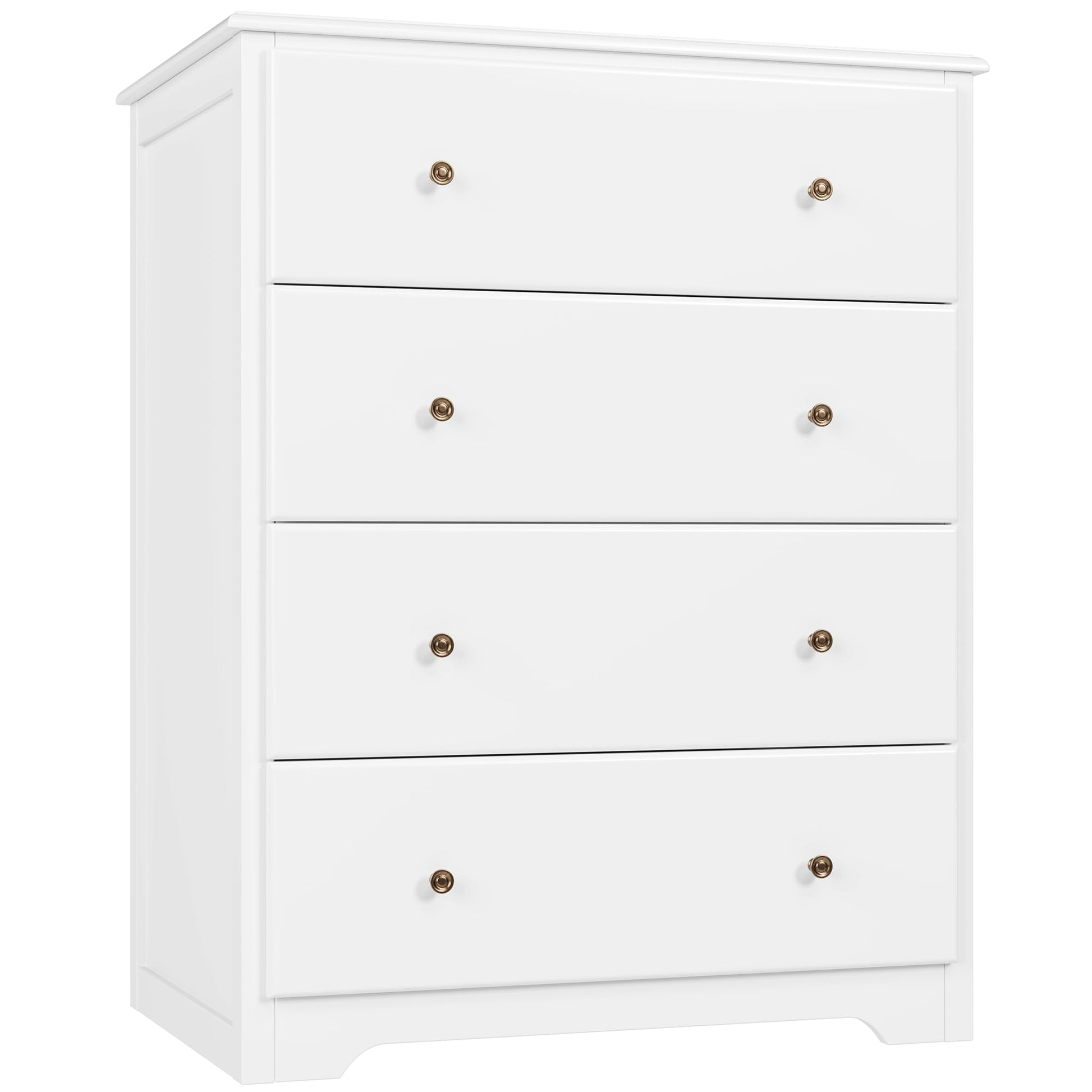 HOUSUIT White Dresser, 4 Drawer Dressers Chest of Drawers, Modern Tall Dresser, Wood Drawer Chest Storage Cabinet for Living Room, Hallway, Entryway, Home Office, Ivory White - WoodArtSupply