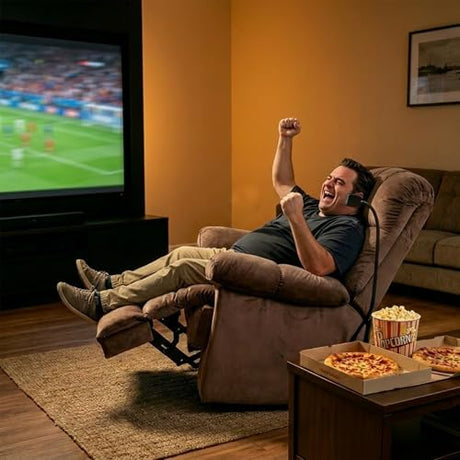 Cooexult Oversized Recliner Chair for Living Room, Extra Wide Manual Recliner for Big Man, Soft Velvet Fabric Recliner Sofa with Phone Holder for Living Room, Bedroom and Home Theater, Brown Cooexult