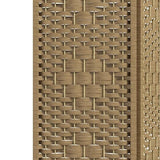 HOMCOM 4 Panel Room Divider, Folding Privacy Screen, 5.6' Room Separator, Wave Fiber Freestanding Partition Wall Divider, Natural HOMCOM