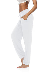 DIBAOLONG Womens Yoga Pants Wide Leg Comfy Drawstring Loose Straight Lounge Running Workout Legging White XS DIBAOLONG