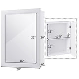 Tangkula Mirrored Bathroom Cabinet, Wall Mount Storage Organizer, Medicine Cabinet with Single Doors Tangkula