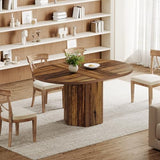 Tribesigns 55.12 Inches Oval Dining Table for 4-6 People, Wood Kitchen Table, Rustic Dinner Room Table, Home Furniture Kitchen Table for Kitchen, Home Dining Room, Living Room, Wooden Base, Brown Tribesigns