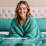 Pure Bedding Bed Sheets - King Sheet Set [4-Piece, Aqua] - Hotel Luxury 1800 Brushed Microfiber - Soft and Breathable - Deep Pocket Fitted Sheet, Flat Sheet, Pillow Cases Pure Bedding