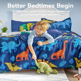 Joiedomi Kid Twin Comforter Set 5 Piece Dinosaur Bedding Set for Boys Girls Super Soft Microfiber Bed in a Bag with Comforter Sheets Pillowcase Sham Joiedomi