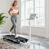 Adjustable Height Standing Desk on Wheels, Portable Rolling Desk and Laptop Stand, Walking Pad Desk | Rolling Standing Table for Home Office, Small Computer Workstation Simple Deluxe