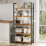 Sweetcrispy Book Shelf, 5 Tier Bookcase, Tall Bookshelf Modern Book Case for Books, Garage Kit, CDs, Movies, Industrial Corner Storage Organizer for Bedroom Home Office Kitchen Living Room Rust Brown Sweetcrispy