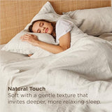 Bedsure Queen Bed Sheets, Cotton Linen Sheet Set, Breathable & Durably, Anti - Pilling & Soft, Deep Pocket Queen Fitted Bedsheets Up to 16 Inches, 4 Pieces, Linen Bedsure