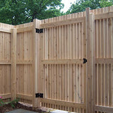 2 Pack Self Closing Gate Hinges for Wooden Fences Heavy Duty Solid Vinyl Fence Gate Closer Hinges with 22 Screws Swing Adjuster Tool 90 Degree Tension Boerboel Gate Hardware Kit Black Finish HILLMASTER