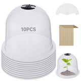 Homaisson 10PCS Plant Protector Covers, Plastic Garden Cloches, Reusable Mini Greenhouse for Plants, Bell Cloche Plant Protectors with Built-in Rotating Vents for Tender and New Seedlings Homaisson