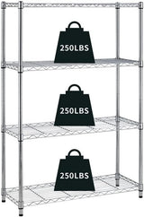 4-Tier Storage Shelves Adjustable,Wire Shelving Heavy Duty Storage Rack(250 Lbs Loading Capacity/Shelf) Metal Shelf Organizer Wire Rack Shelf for MGHH