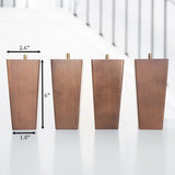 Airy Abode Walnut Brown Square Furniture Legs Set of 4 - Pick Your Size and Color Airy Abode