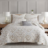 Levtex Home - Becker Taupe Quilt Set - King Quilt and Two King Shams - Ikat - Taupe, Grey and Cream - Quilt (106x92in.) and Shams (20x36in.) - Reversible - Cotton Levtex Home